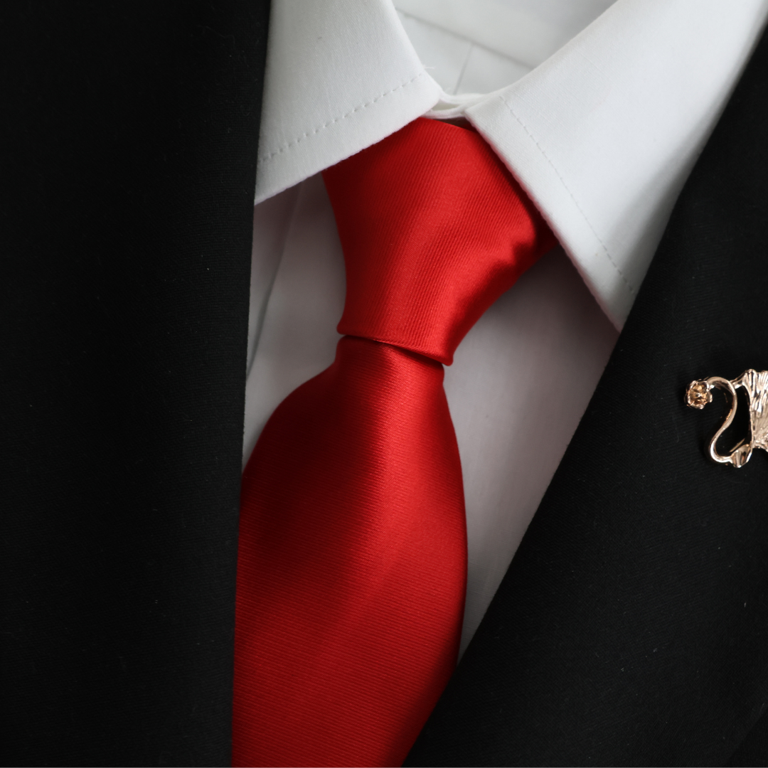 Scarlet Red Satin Skinny Tie