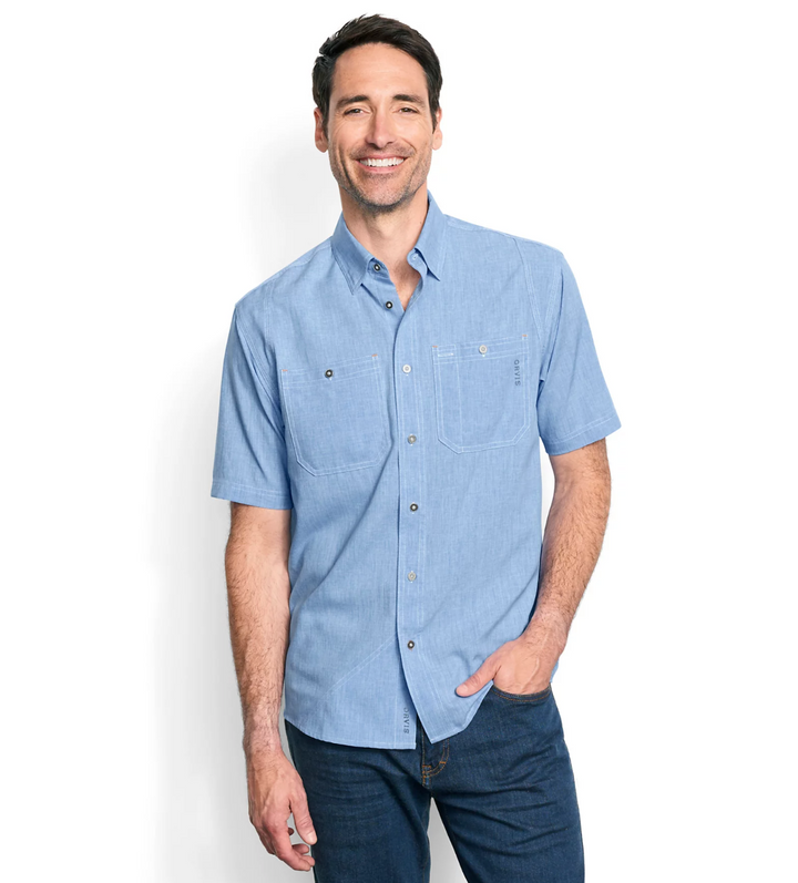 Orvis - Tech Chambray Short-Sleeved Work Shirt (Tall) | Medium Blue