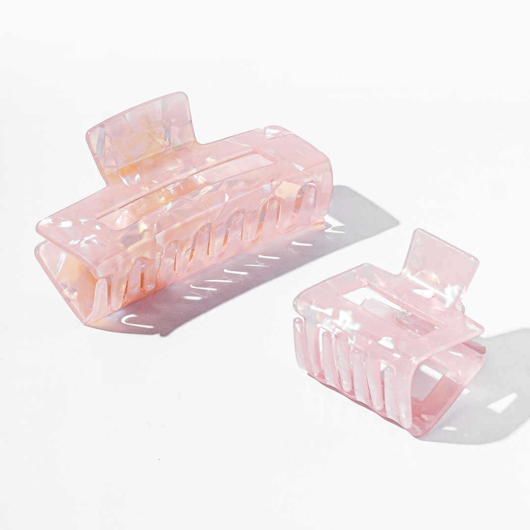 Rose Quartz Claw Clips, Set of 2