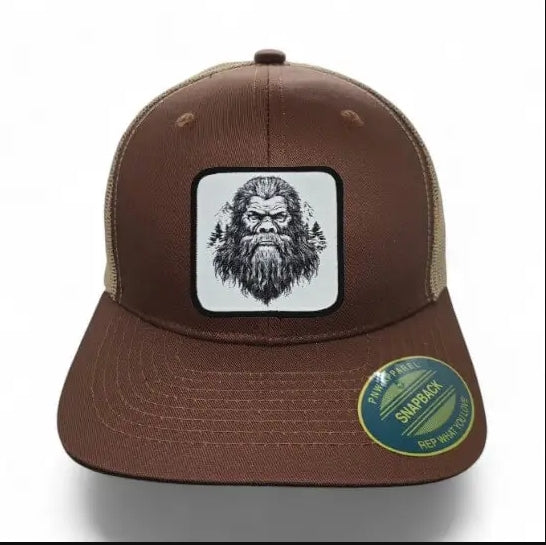 Sasquatch Trucker Hat - Brown on Khaki