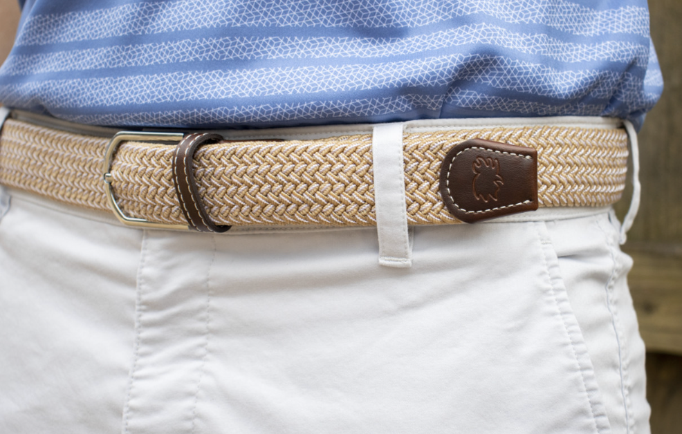 The Sanibel Two Toned Woven Elastic Stretch Belt